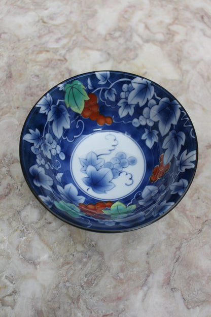 Pair Blue Oriental Bowls - Kernow Furniture