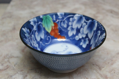 Pair Blue Oriental Bowls - Kernow Furniture