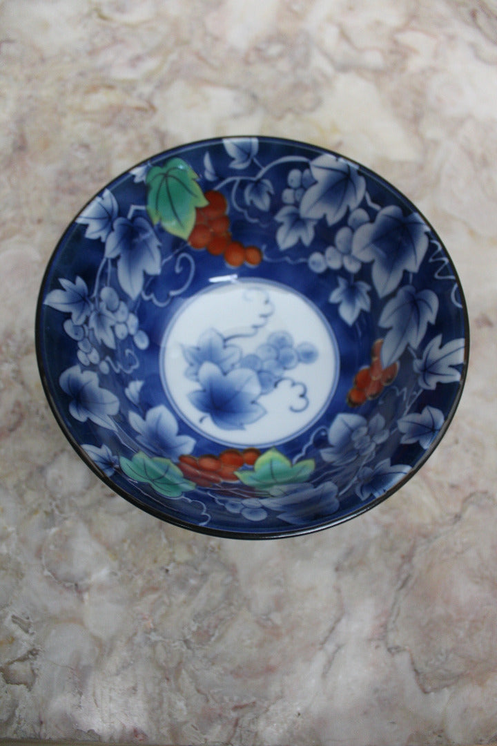 Pair Blue Oriental Bowls - Kernow Furniture
