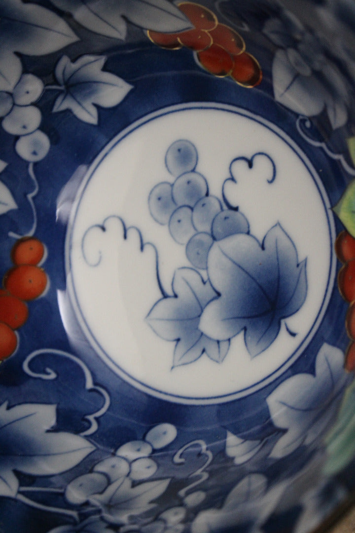 Pair Blue Oriental Bowls - Kernow Furniture