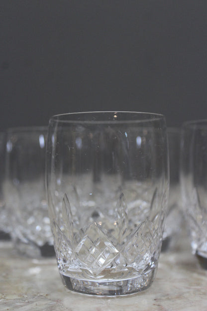 Set 6 Cut Glass Small Tumblers - Kernow Furniture