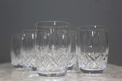 Set 6 Cut Glass Small Tumblers - Kernow Furniture