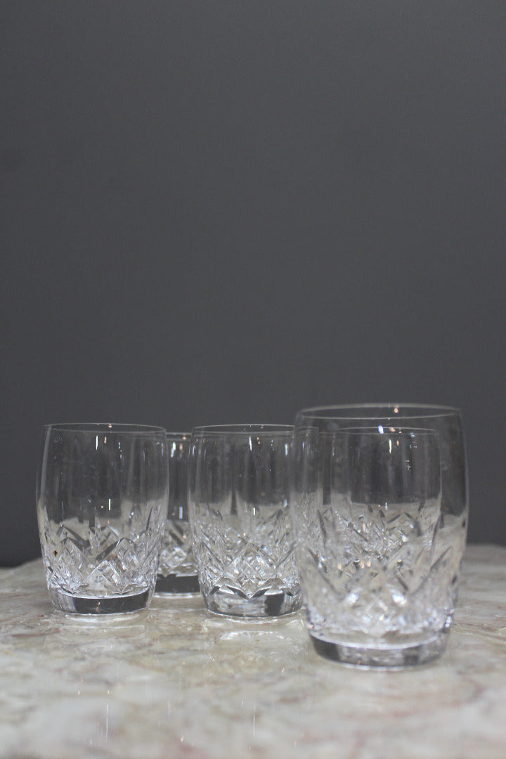 Set 6 Cut Glass Small Tumblers - Kernow Furniture