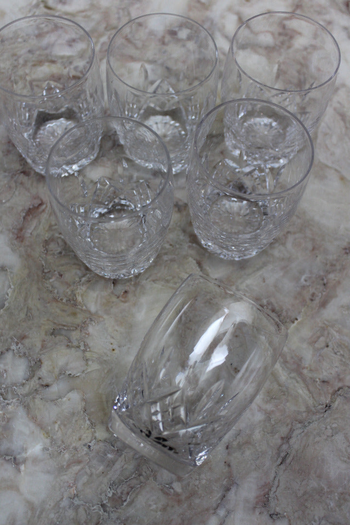 Set 6 Cut Glass Small Tumblers - Kernow Furniture