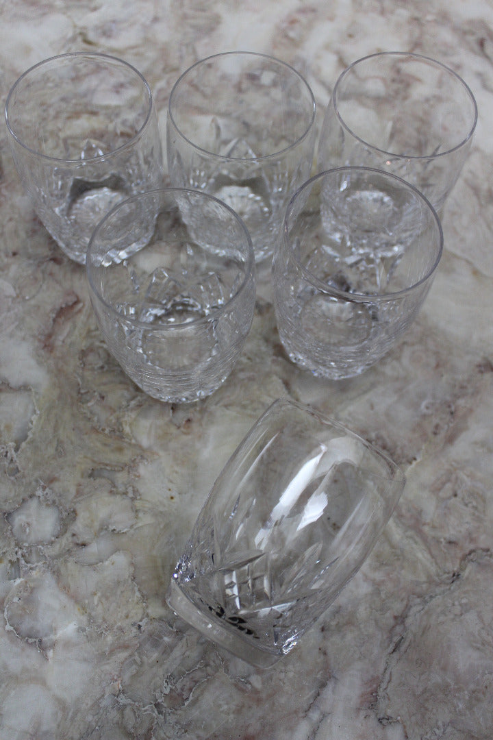 Set 6 Cut Glass Small Tumblers - Kernow Furniture