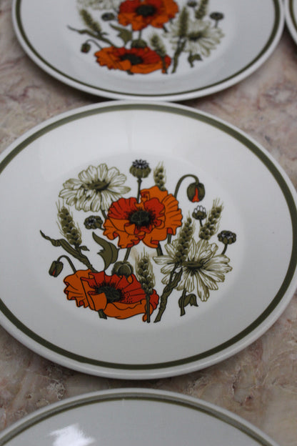 J & G Meakin Poppy Plates x 6 - Kernow Furniture