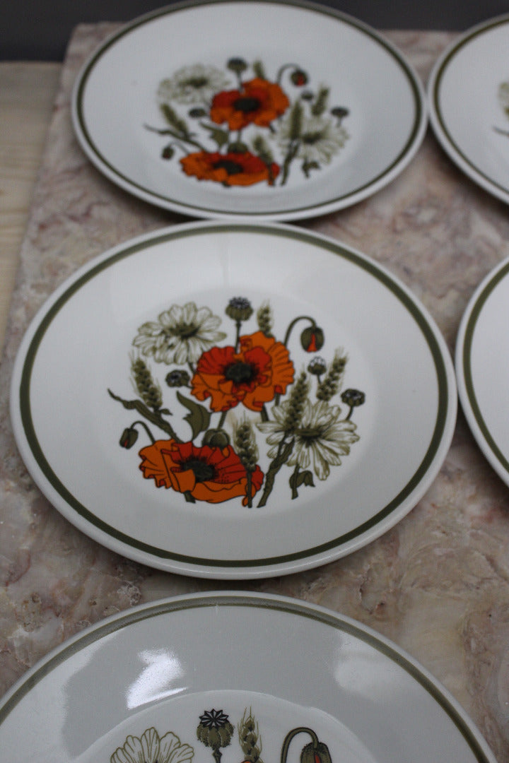 J & G Meakin Poppy Plates x 6 - Kernow Furniture