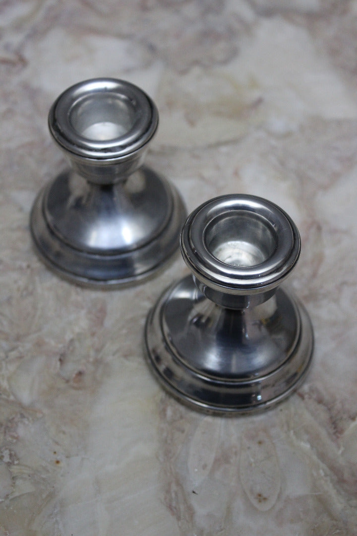 Pair of Small Silver Candlesticks - Kernow Furniture
