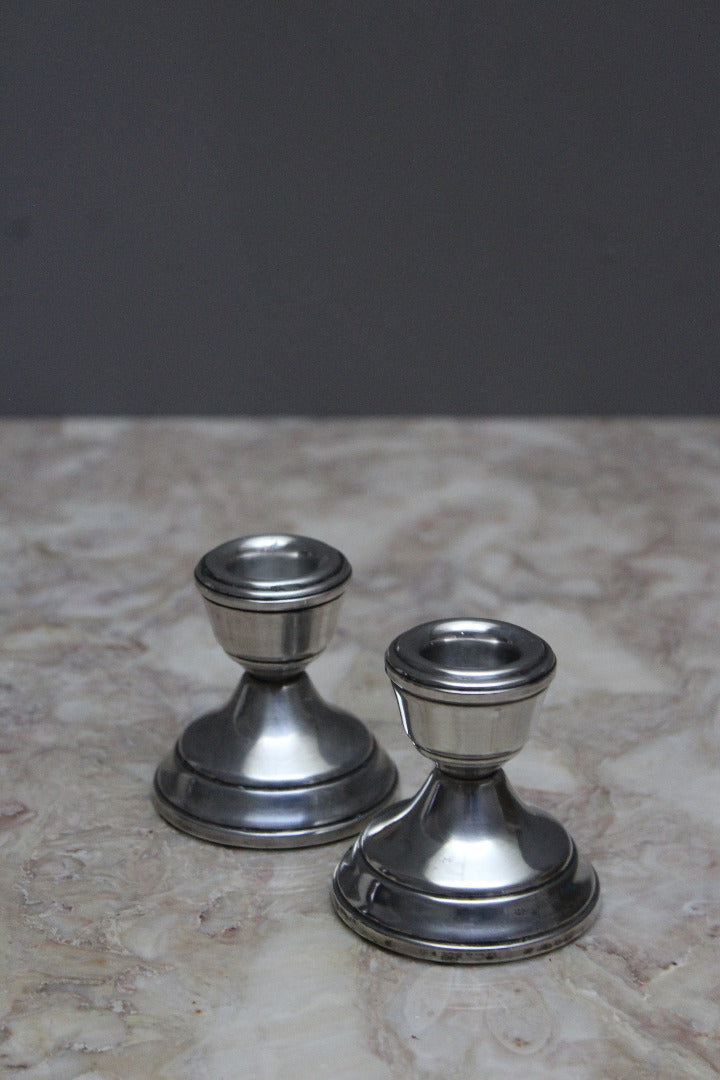 Pair of Small Silver Candlesticks - Kernow Furniture