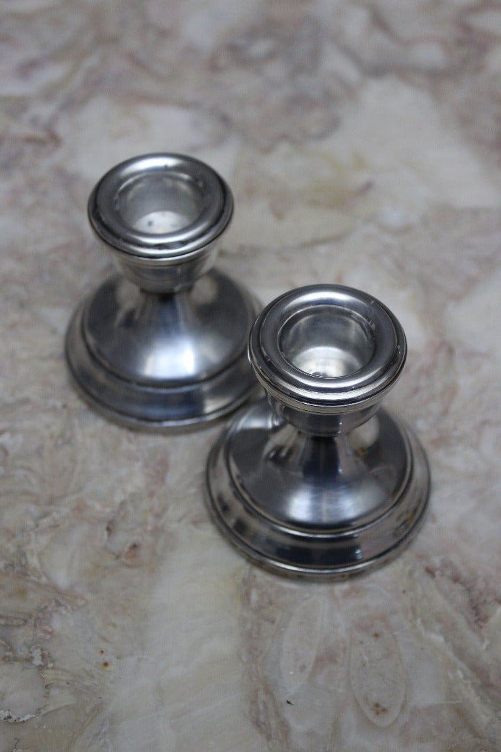 Pair of Small Silver Candlesticks - Kernow Furniture