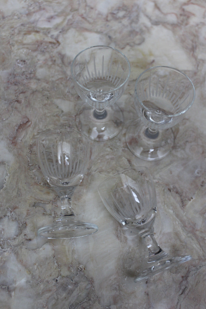 Set 4 Small Vintage Licquer Glasses - Kernow Furniture