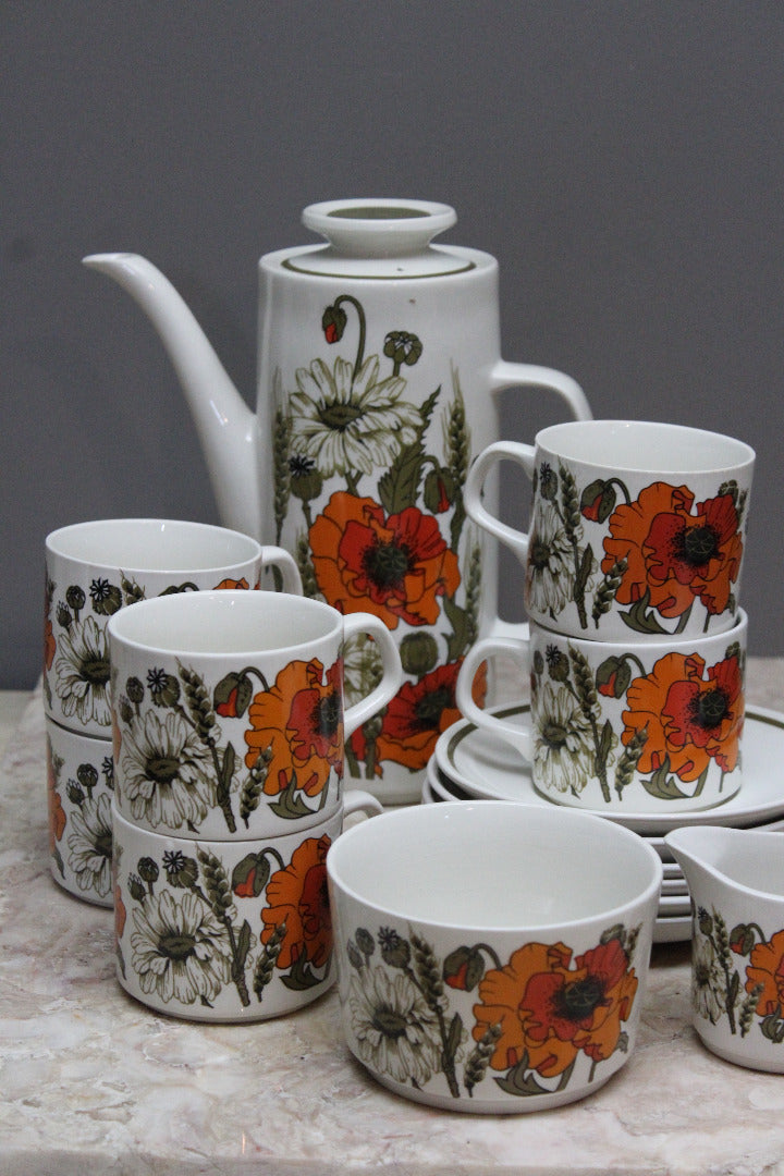 J G Meakin Coffee Set - 6 Cups Saucers Plates - Kernow Furniture