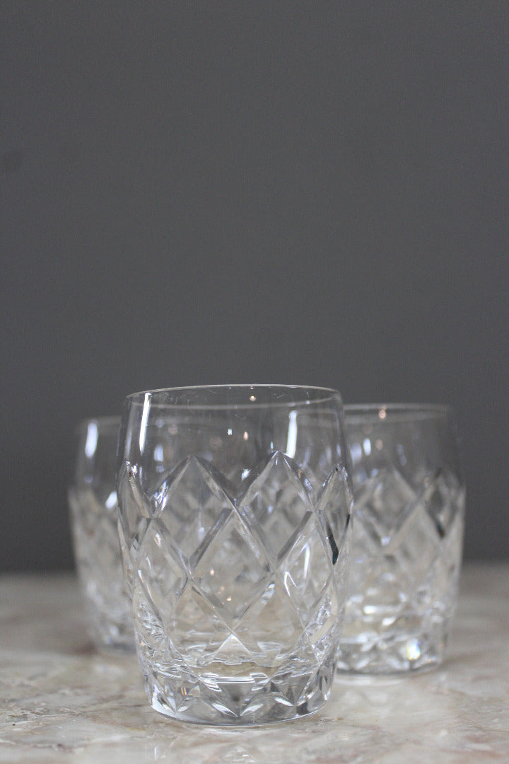 6 Small Cut Glass Tumblers - Kernow Furniture