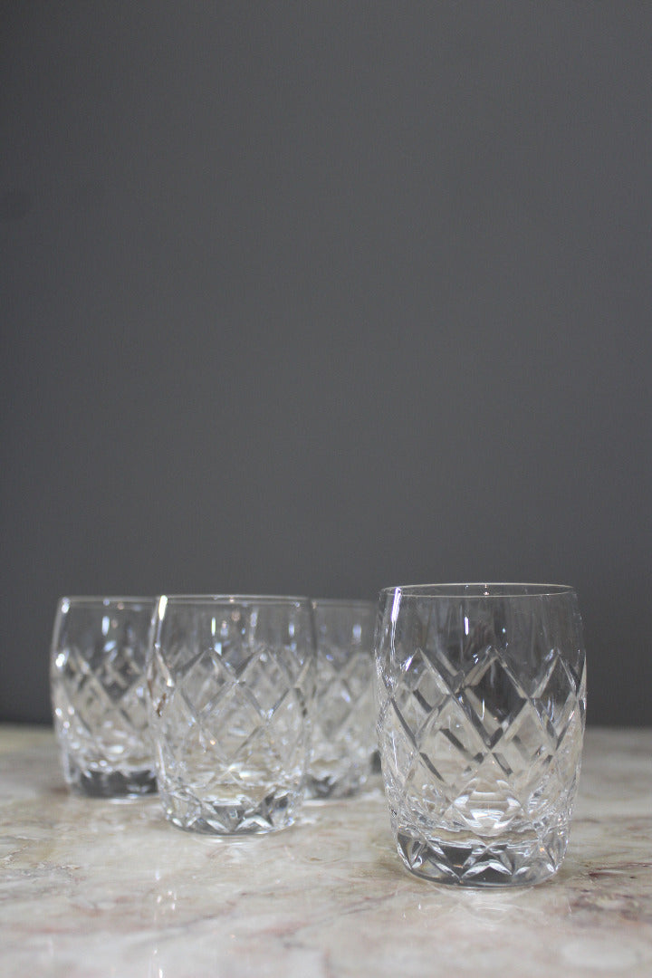 6 Small Cut Glass Tumblers - Kernow Furniture