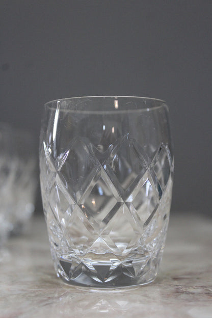 6 Small Cut Glass Tumblers - Kernow Furniture