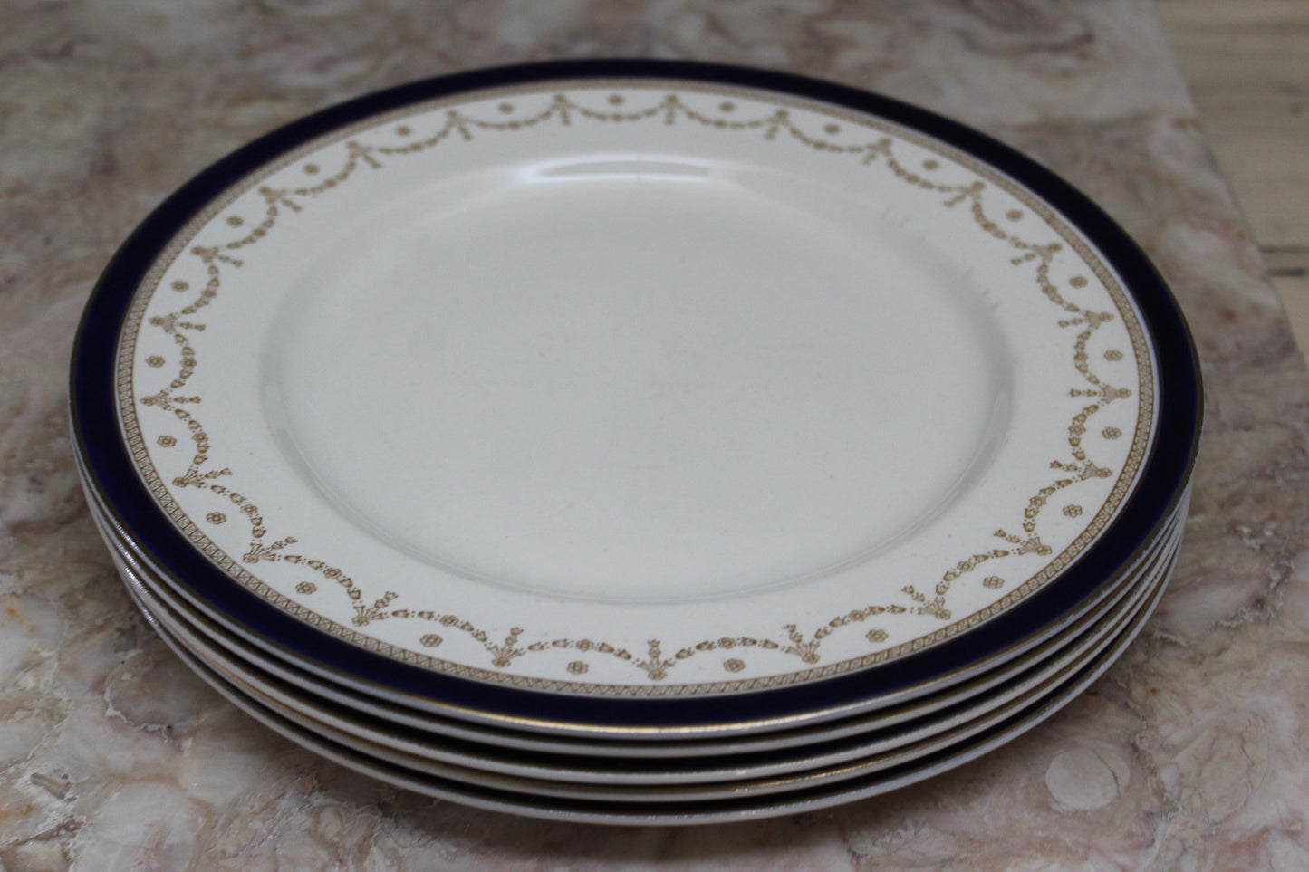 4 Alfred Meakin Bleu De Roi Dinner Plates - Kernow Furniture