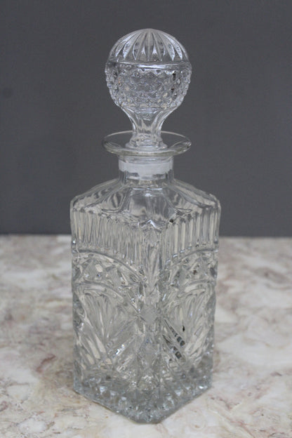 Square Pressed Glass Decanter - Kernow Furniture