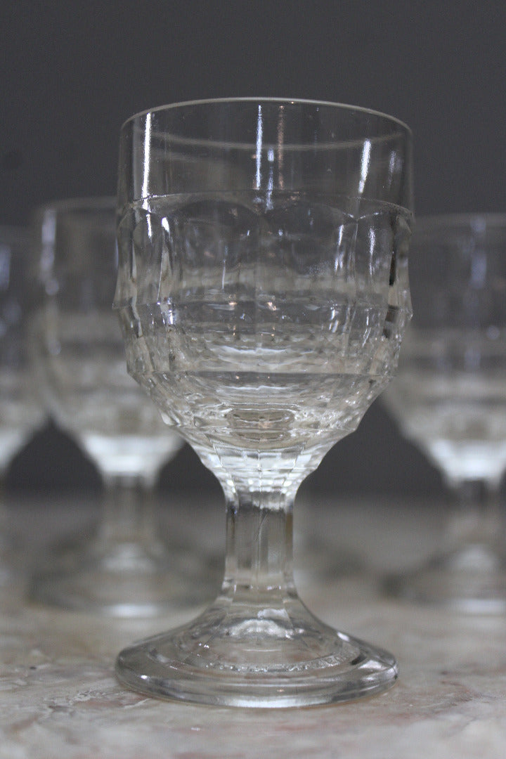 6 Vintage Moulded Liquer Glasses - Kernow Furniture