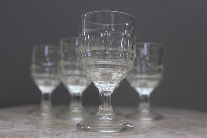 6 Vintage Moulded Liquer Glasses - Kernow Furniture