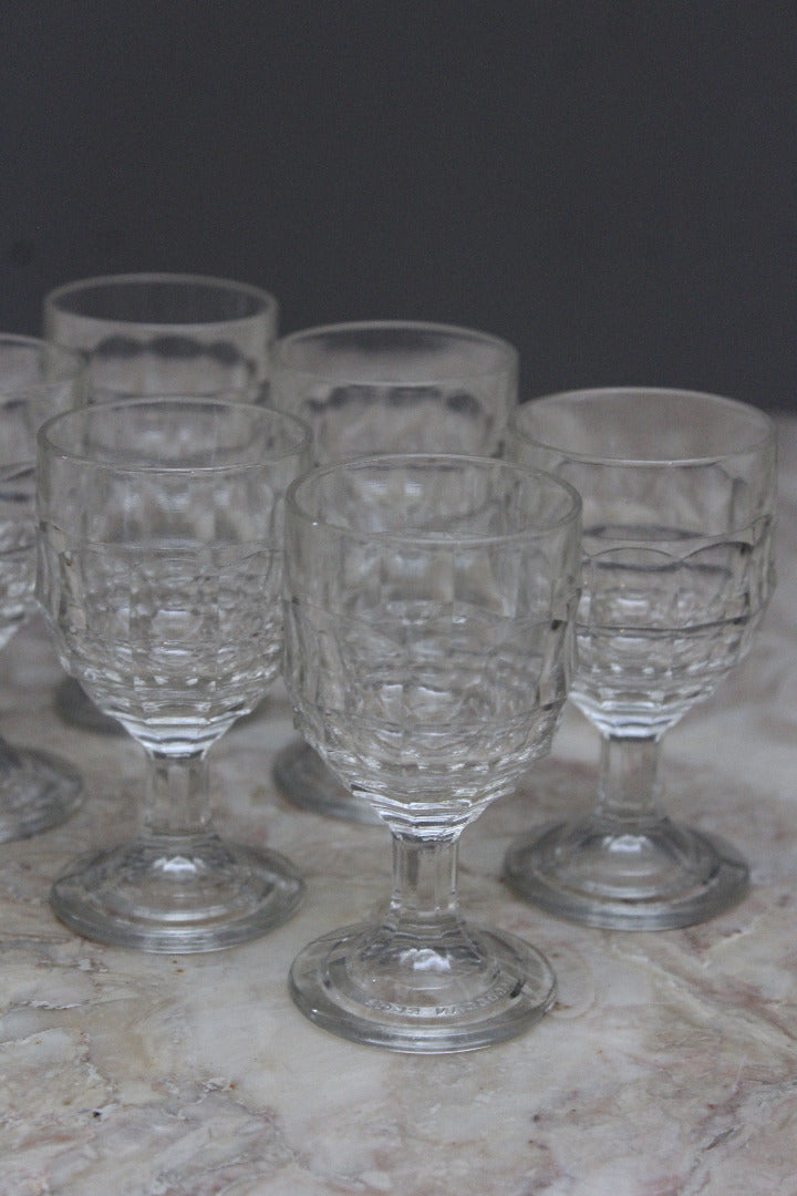 6 Vintage Moulded Liquer Glasses - Kernow Furniture