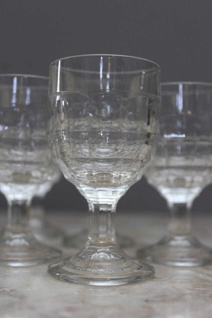 6 Vintage Moulded Liquer Glasses - Kernow Furniture