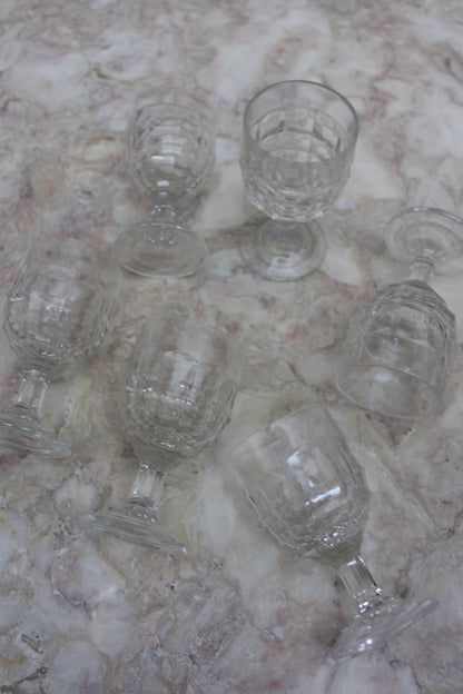 6 Vintage Moulded Liquer Glasses - Kernow Furniture