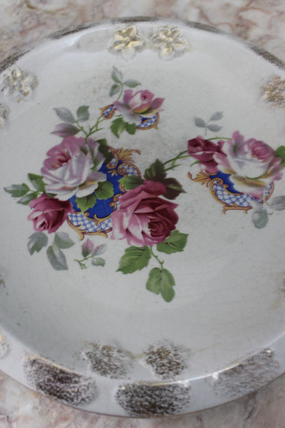 Large Floral Rose Serving Plate - Kernow Furniture