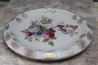 Large Floral Rose Serving Plate - Kernow Furniture