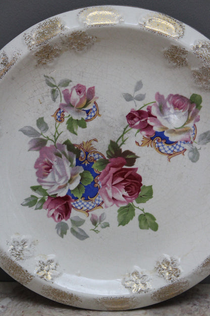 Large Floral Rose Serving Plate - Kernow Furniture