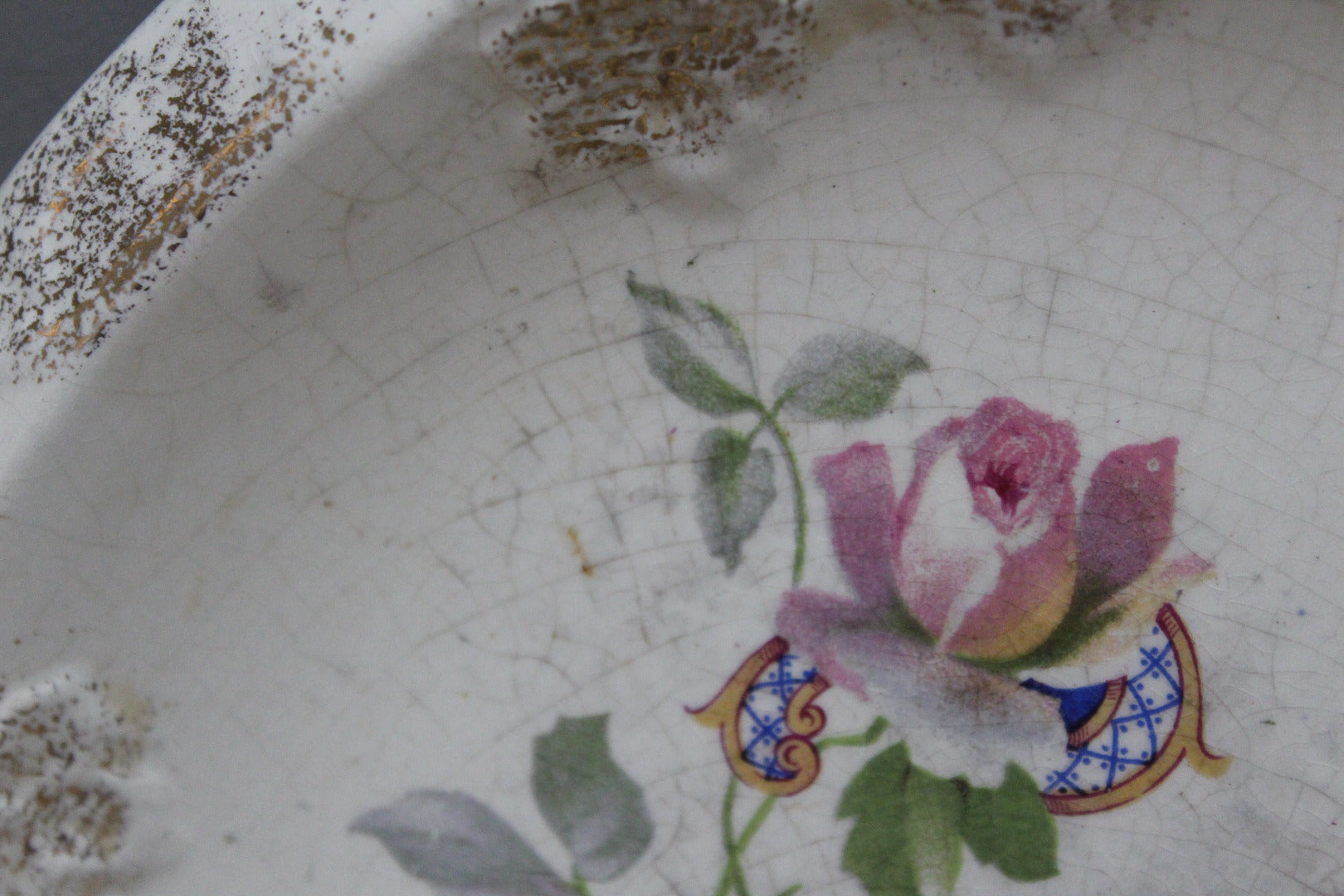 Large Floral Rose Serving Plate - Kernow Furniture