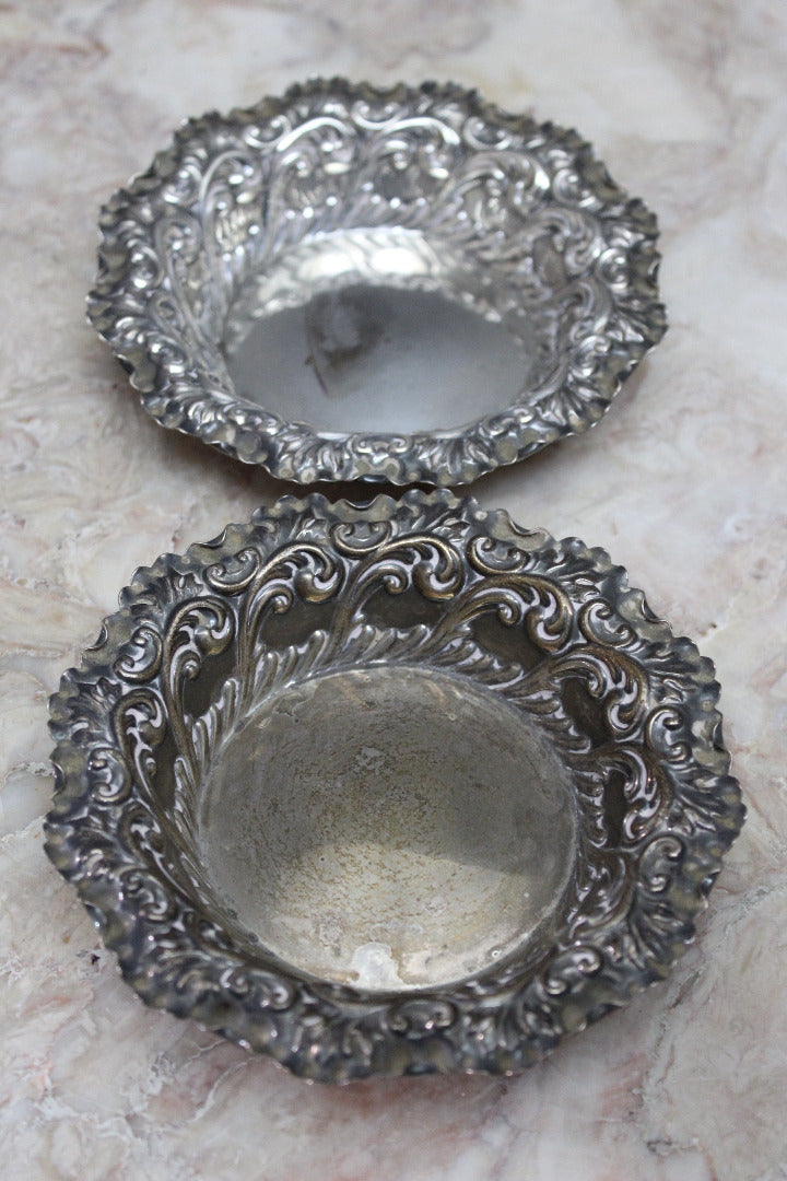 Pair Antique Silver Bon Bon Dishes - Kernow Furniture