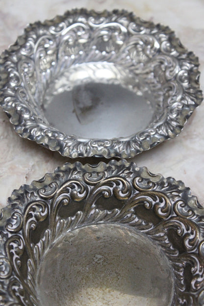 Pair Antique Silver Bon Bon Dishes - Kernow Furniture