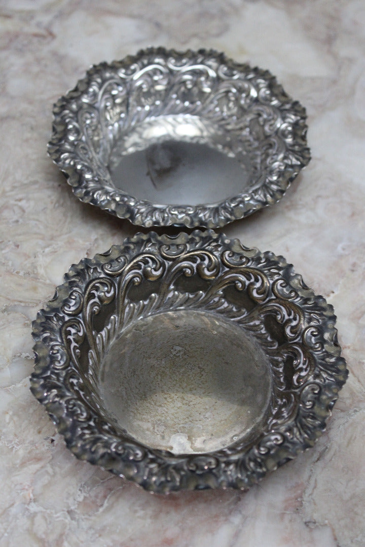 Pair Antique Silver Bon Bon Dishes - Kernow Furniture