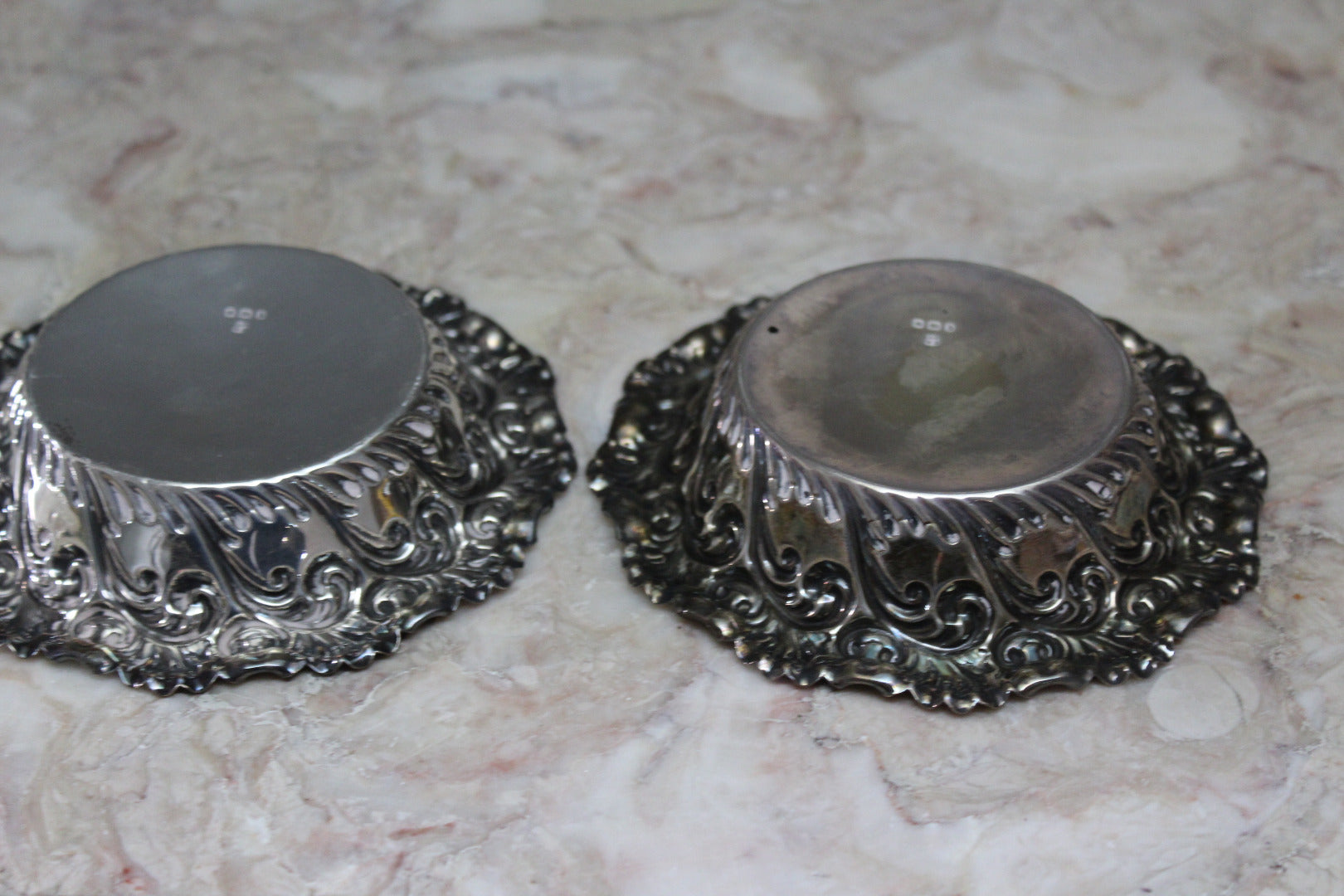 Pair Antique Silver Bon Bon Dishes - Kernow Furniture