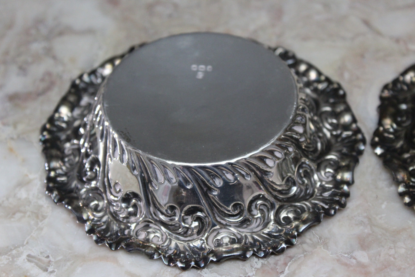 Pair Antique Silver Bon Bon Dishes - Kernow Furniture