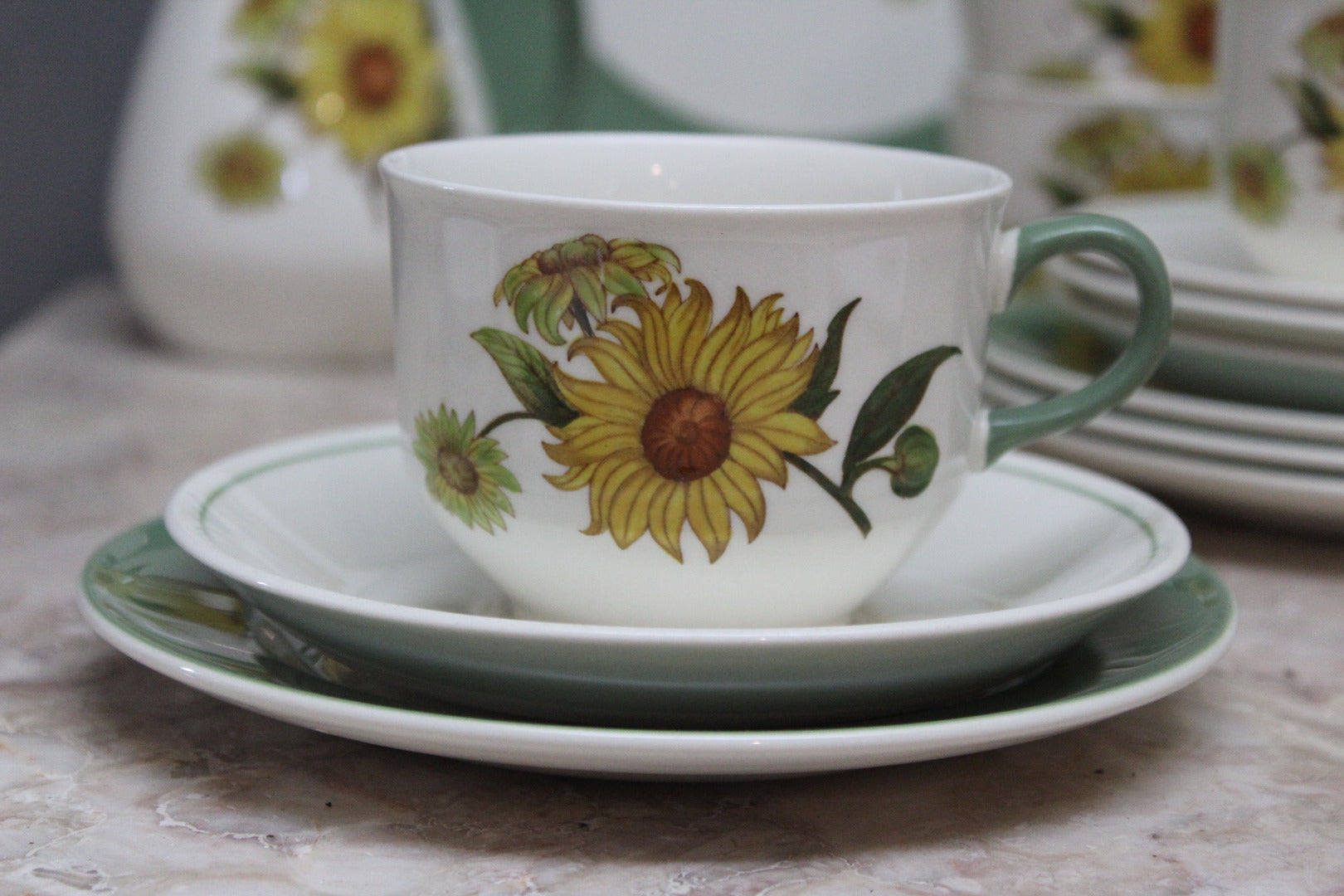 Wedgwood Sunflower China Tea Set - Kernow Furniture