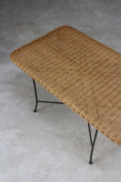 Retro Style Wicker Coffee Table - Kernow Furniture