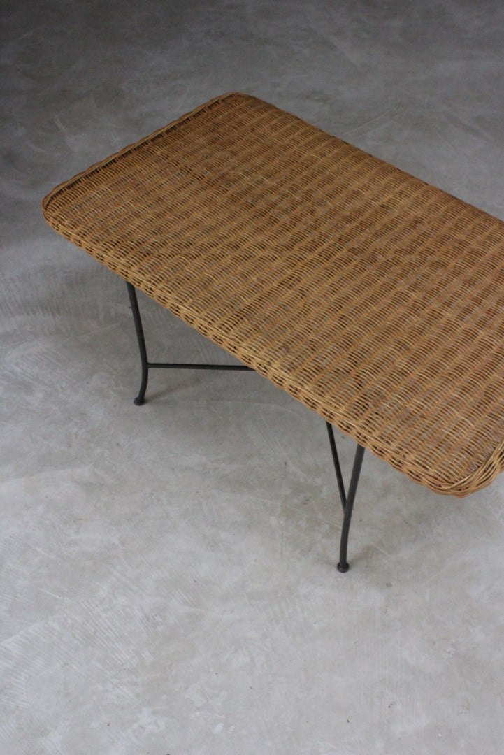 Retro Style Wicker Coffee Table - Kernow Furniture