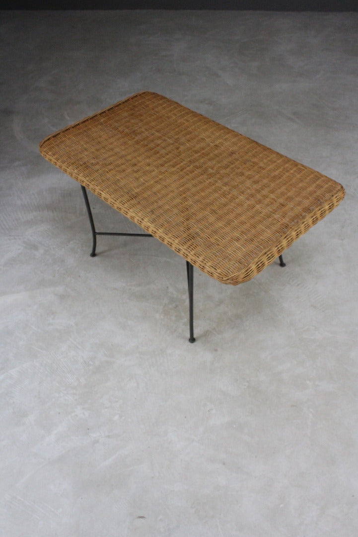 Retro Style Wicker Coffee Table - Kernow Furniture