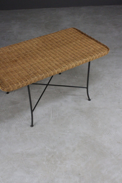 Retro Style Wicker Coffee Table - Kernow Furniture