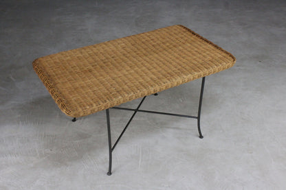 Retro Style Wicker Coffee Table - Kernow Furniture