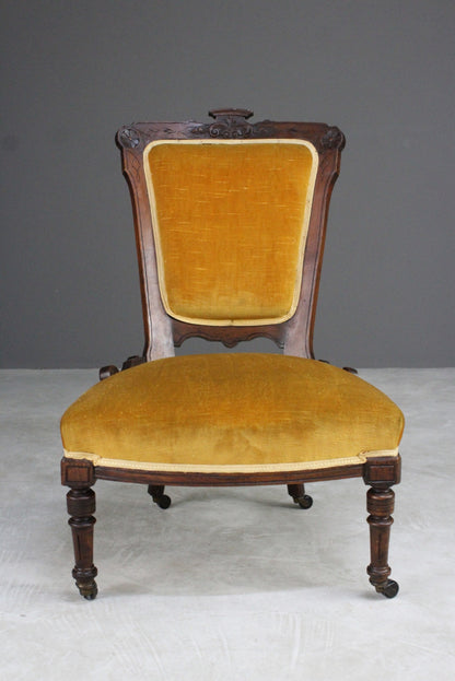 Late Victorian Upholstered Nursing Chair - Kernow Furniture