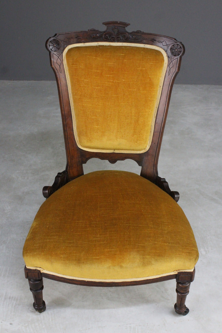 Late Victorian Upholstered Nursing Chair - Kernow Furniture