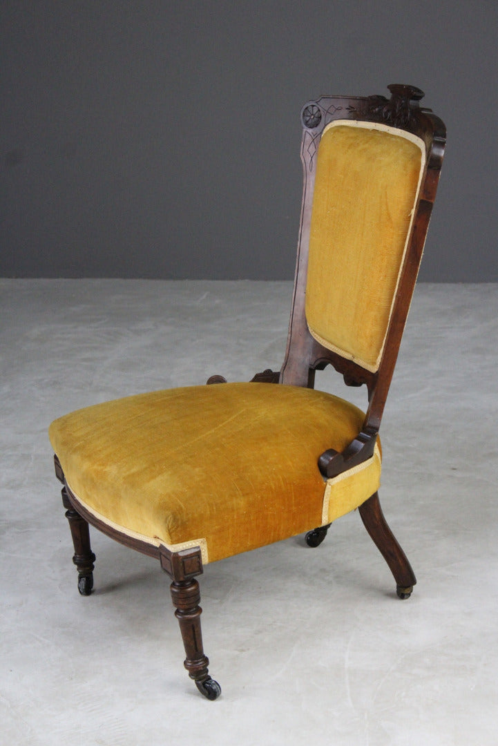 Late Victorian Upholstered Nursing Chair - Kernow Furniture