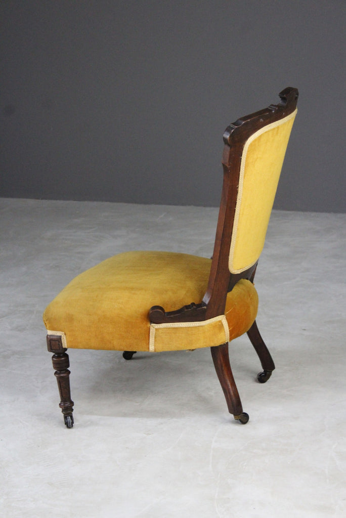 Late Victorian Upholstered Nursing Chair - Kernow Furniture