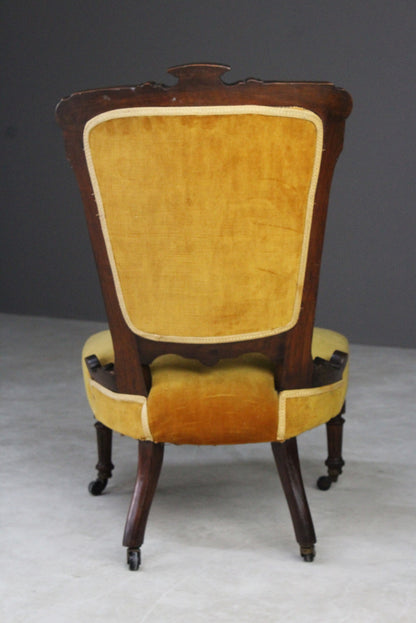 Late Victorian Upholstered Nursing Chair - Kernow Furniture