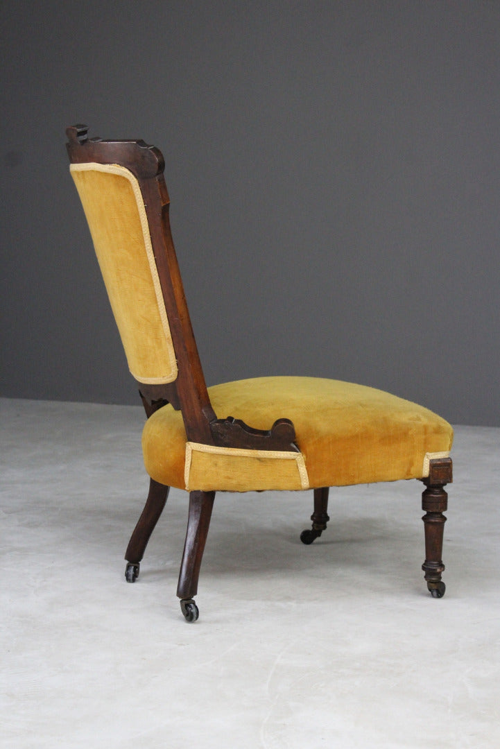 Late Victorian Upholstered Nursing Chair - Kernow Furniture