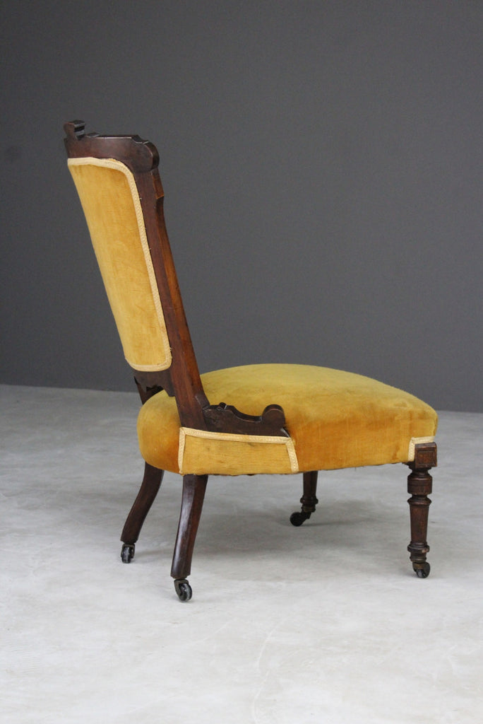 Late Victorian Upholstered Nursing Chair - Kernow Furniture