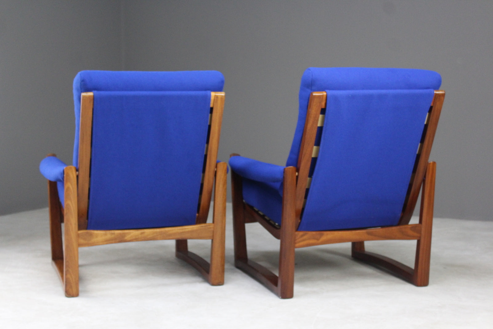 Pair Retro Guy Rogers Virginia Teak Armchairs - Kernow Furniture