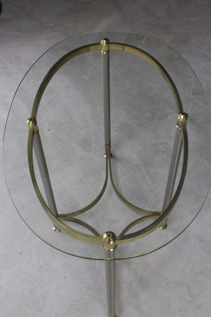 Brass & Glass Oval Side Table - Kernow Furniture